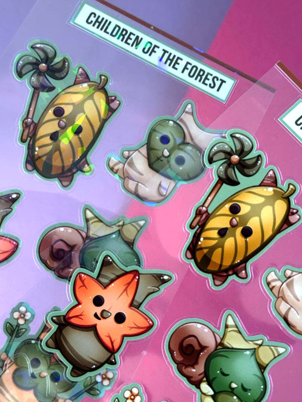 Children of the Forest Stickerbogen Clear Backing