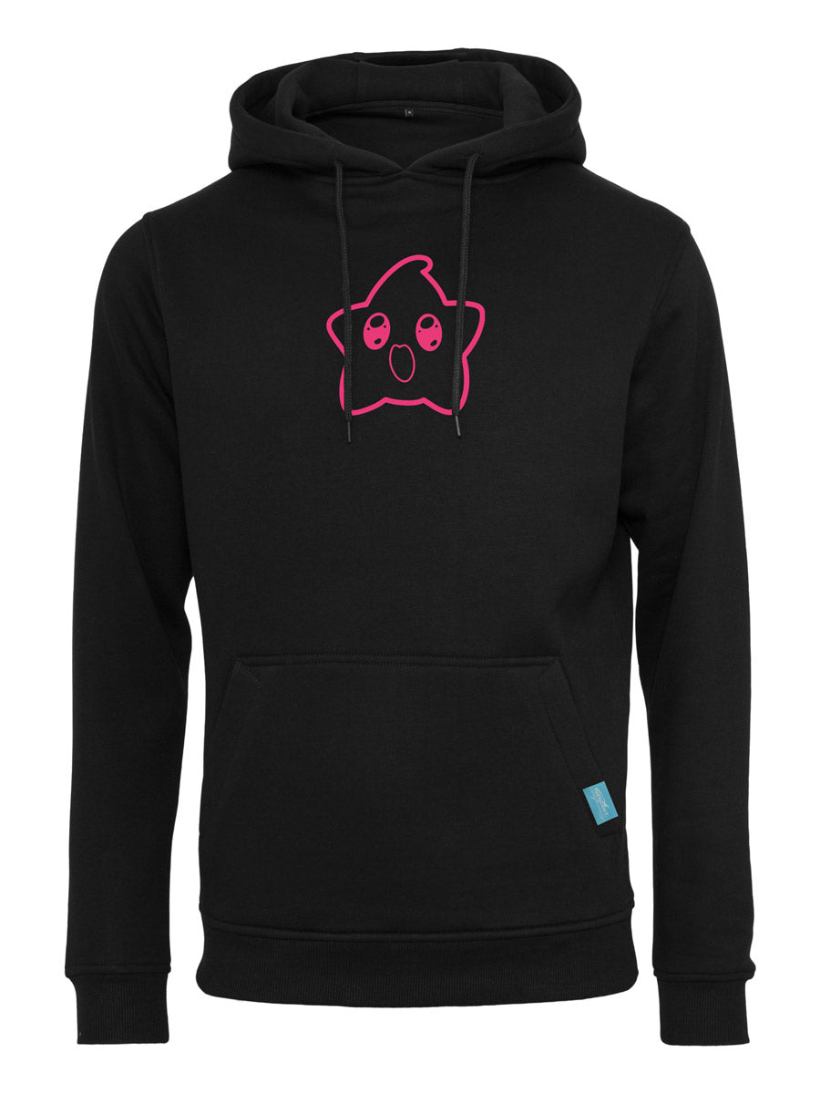 Happy Star Outline Design Black Heavy Hoody