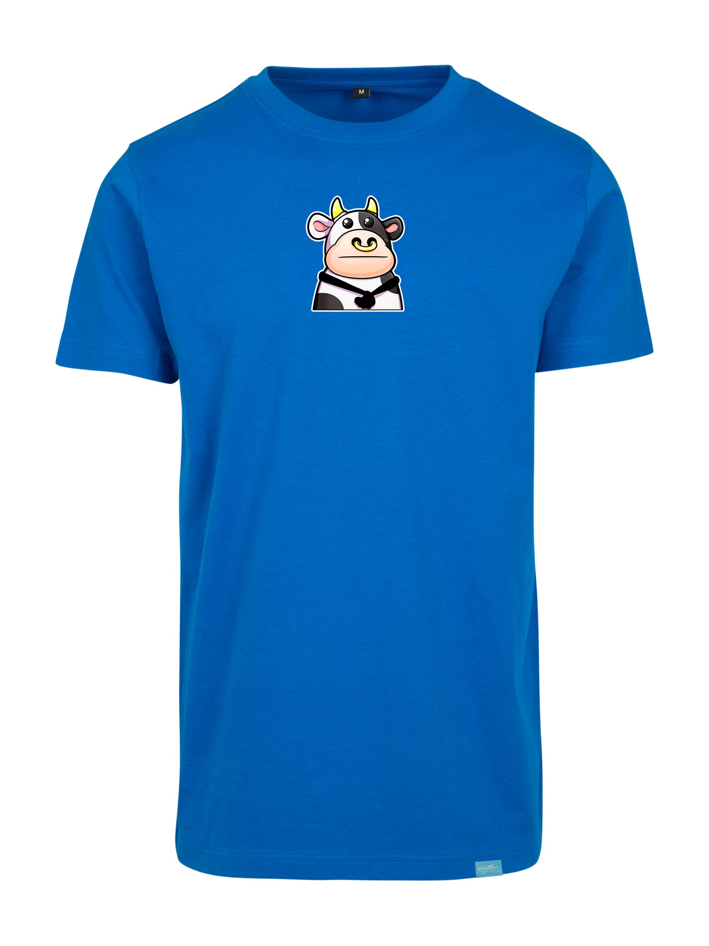 Kawaii Cow Round Neck T-Shirt - Big Design