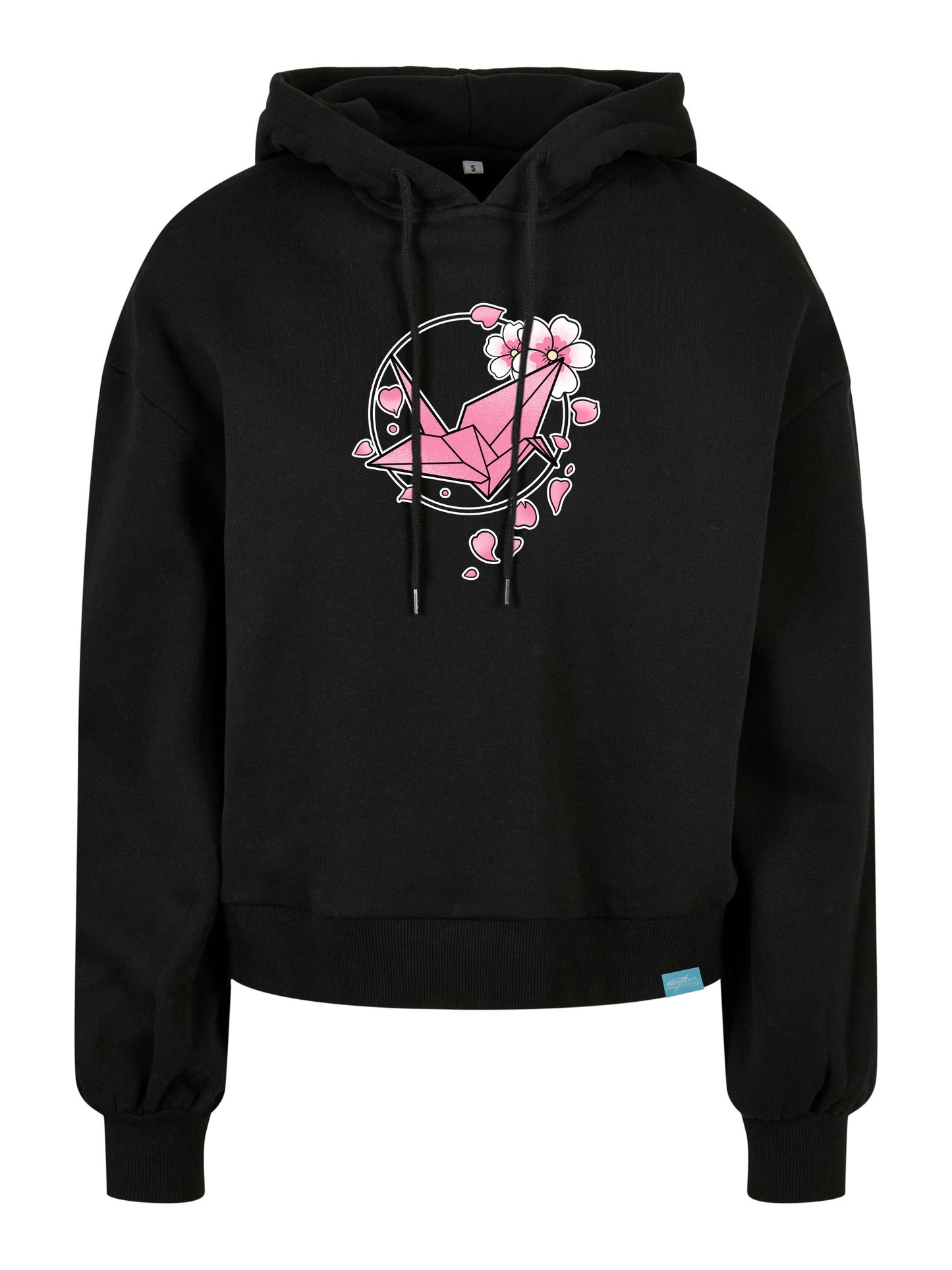 Midnight Sakura Circle Design Ladies Organic Oversized Hoody
