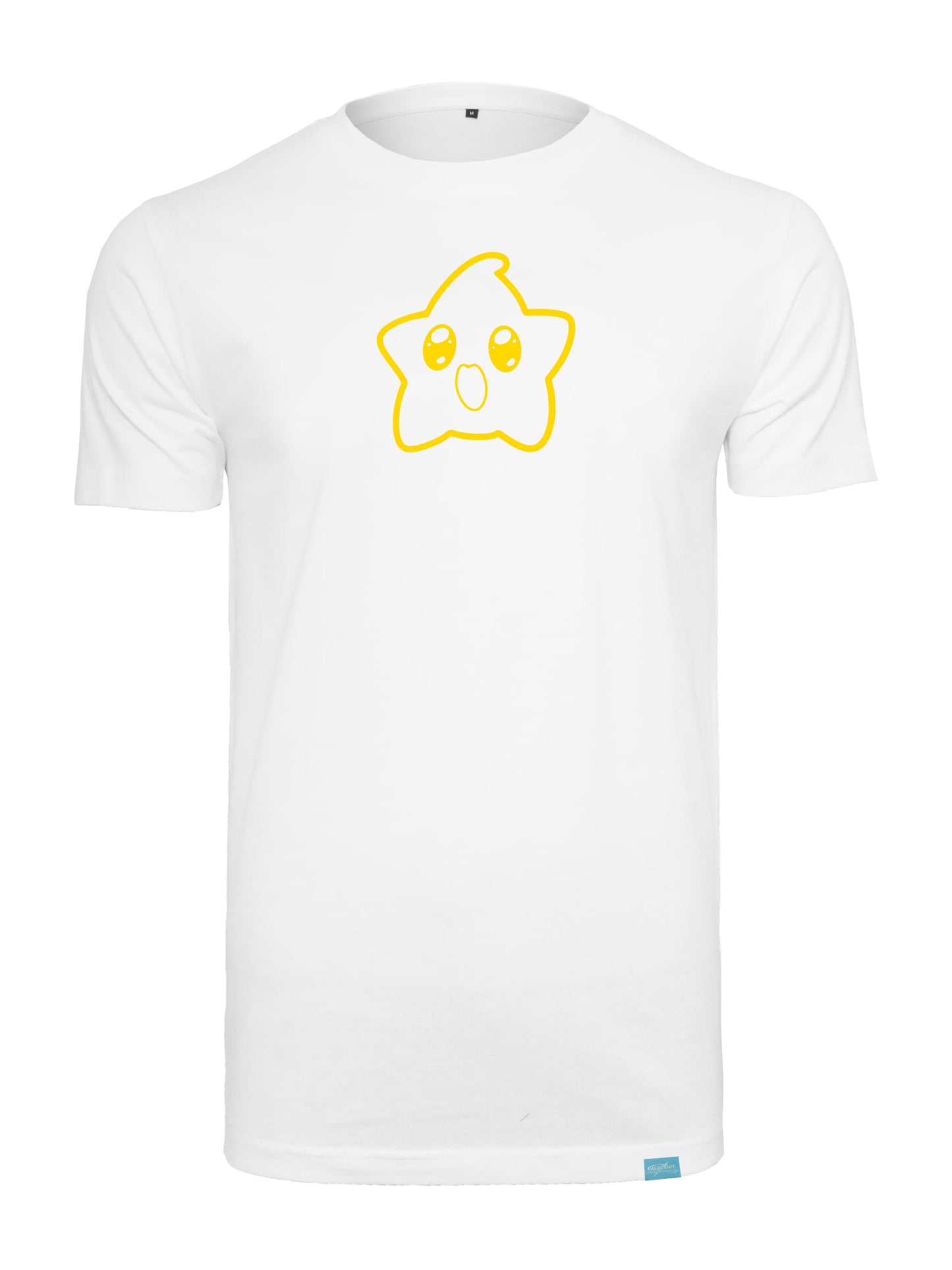 Happy Star White - Round Neck T-Shirt