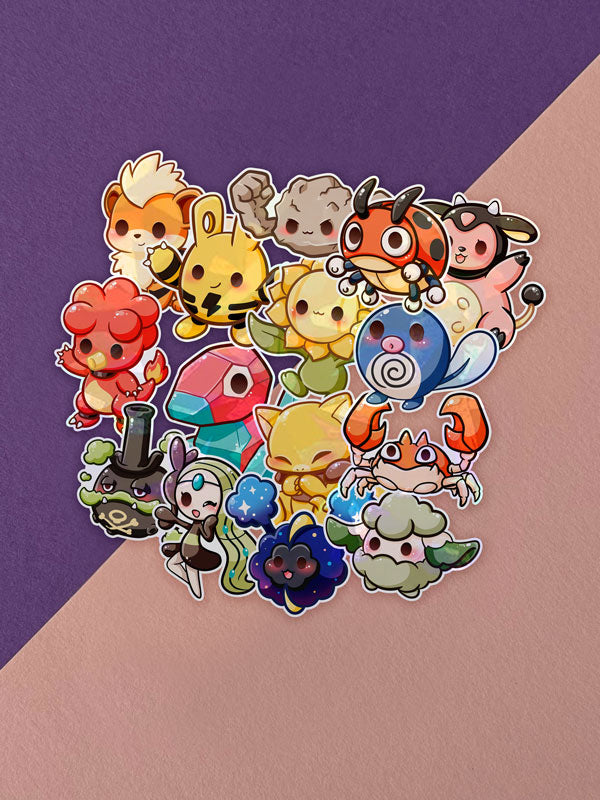 Kawaii Monster Sticker Vol. 7 - Komplettset 15 Stück