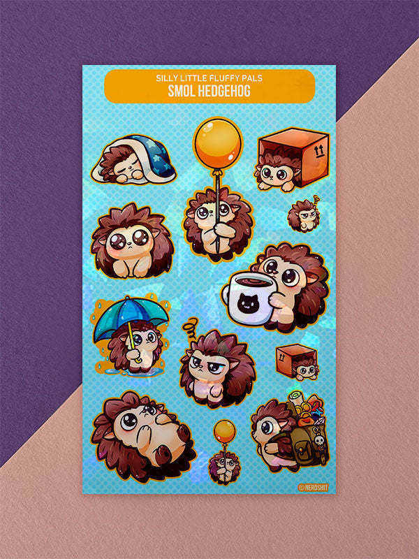 Silly Little Fluffy Pals Hedgehog Stickerbogen Holo Finish