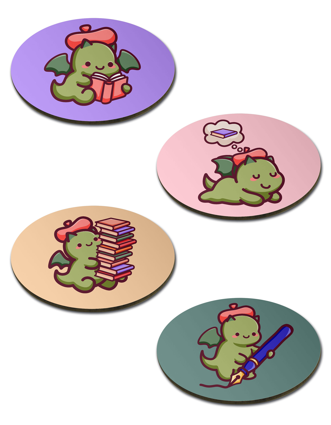 Book Nook Dragon Untersetzer - Für Buchfans