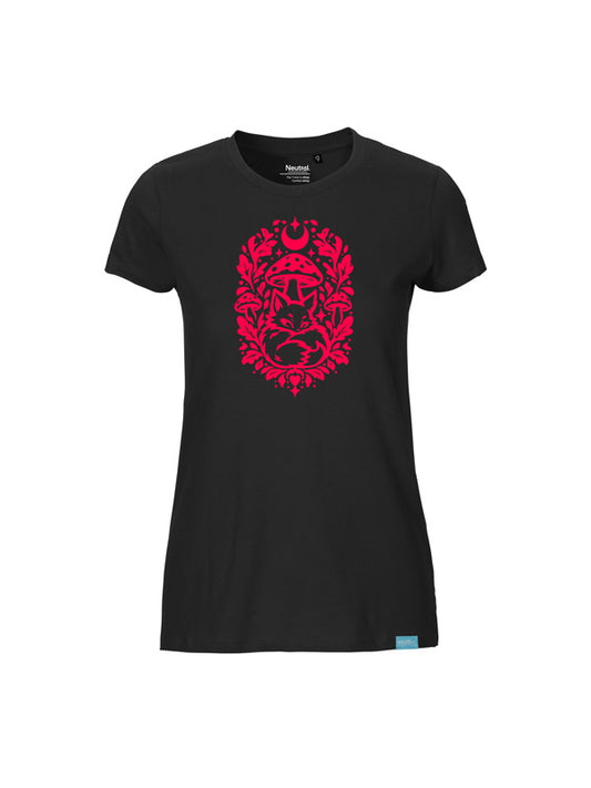 Forest Fox Society Wide Print - Ladies Fit T-Shirt