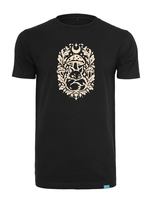 Forest Fox Society Wide Print Round Neck T-Shirt