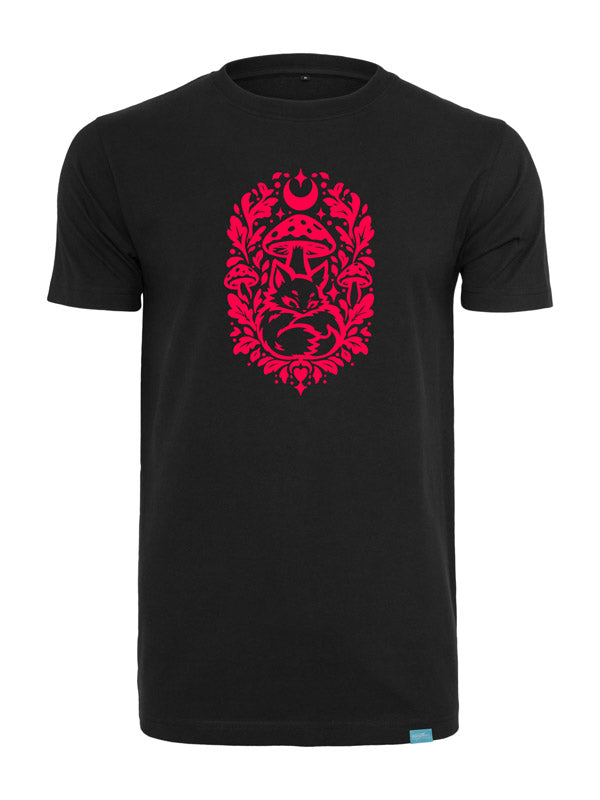 Forest Fox Society Wide Print Round Neck T-Shirt