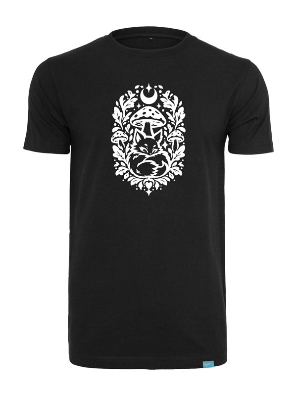 Forest Fox Society Wide Print Round Neck T-Shirt