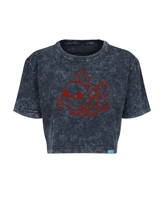 Kawaii Monster Urban Wash Cropped Tee verschiedene Designs