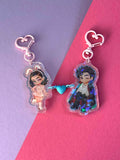 LIMITED Hannah und Garrett Acrylic Magnetic Heart Keychain Schlüsselanhänger