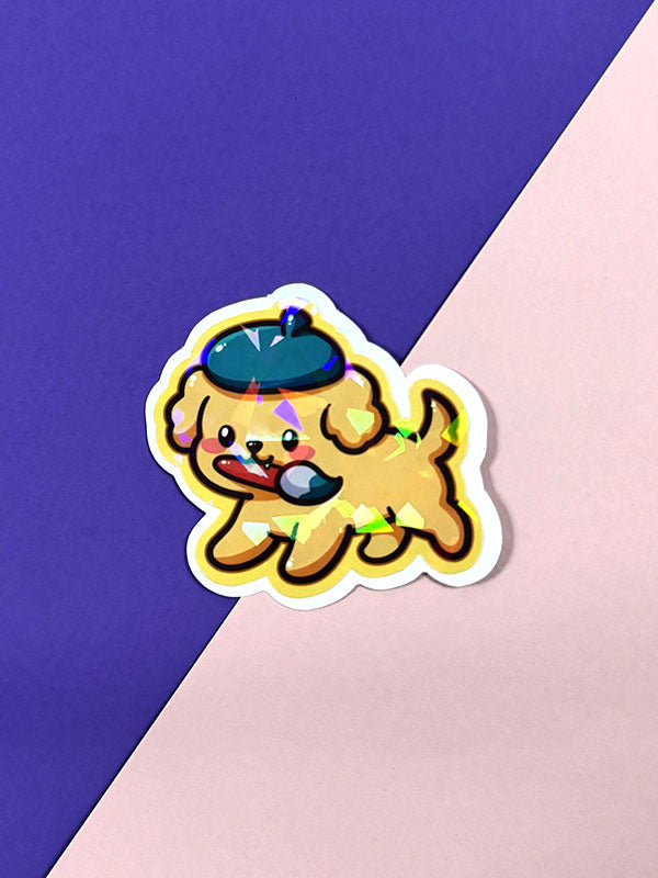 Kawaii Artist Pup Sticker - Verschiedene Varianten
