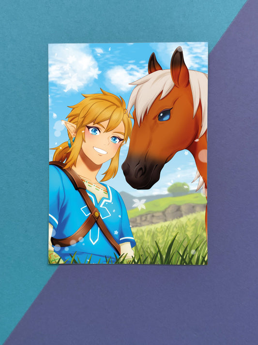 Epona & Link Artprint A4 Kunstdruck