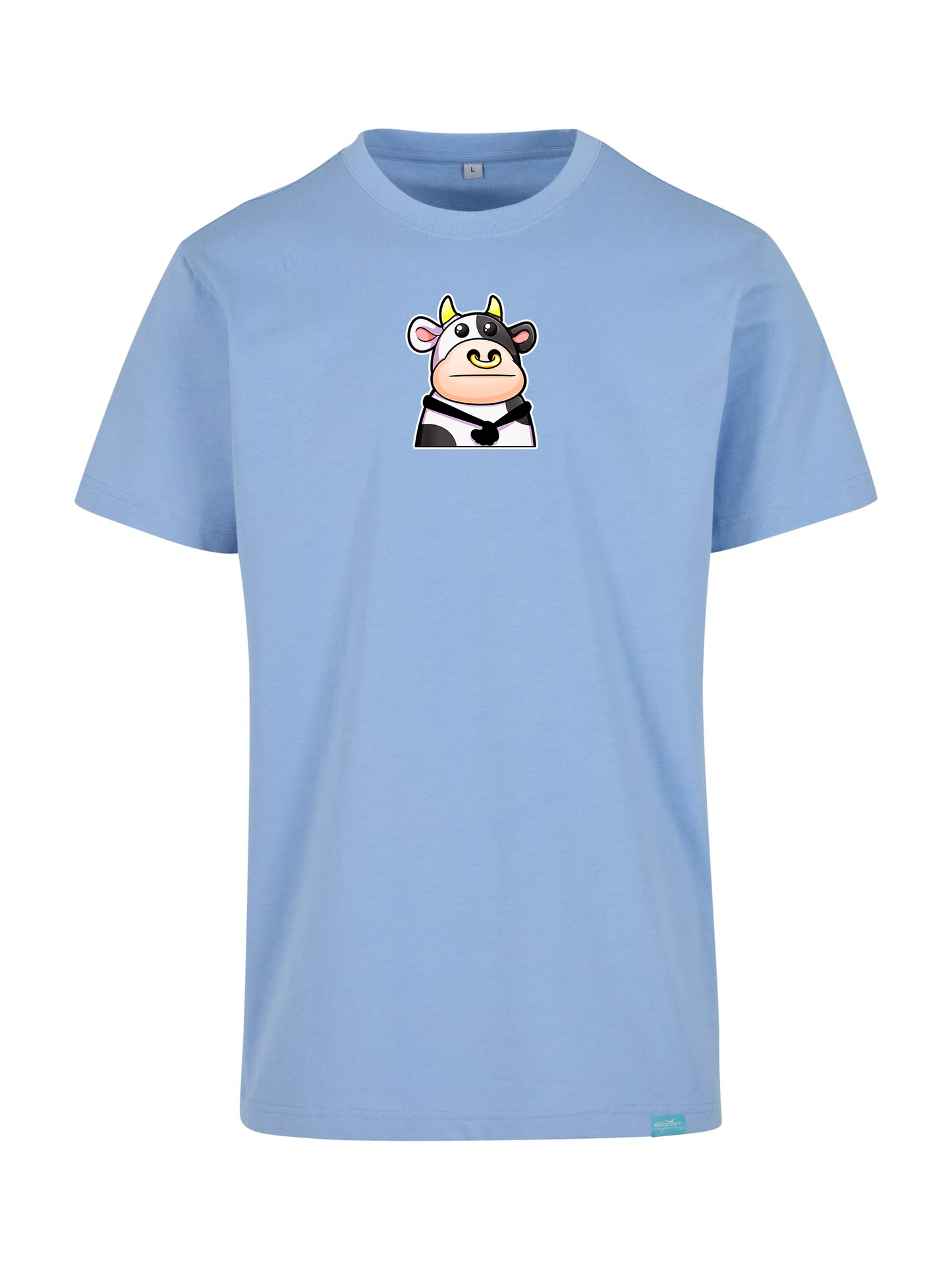 Kawaii Cow Round Neck T-Shirt - Big Design