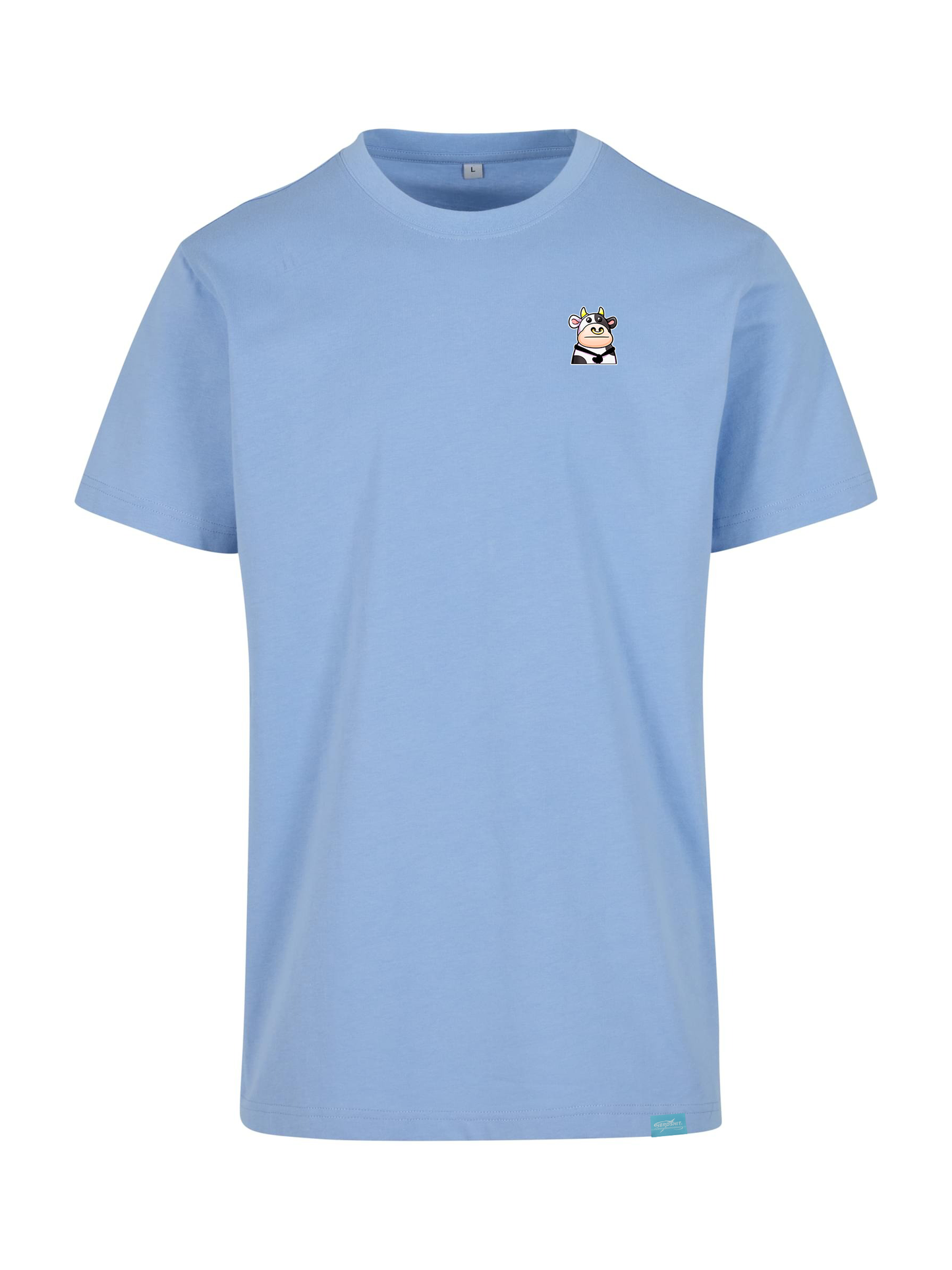 Kawaii Cow Round Neck T-Shirt - Small Design