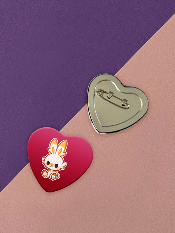 Kawaii Monster Galar Starter Herz Button