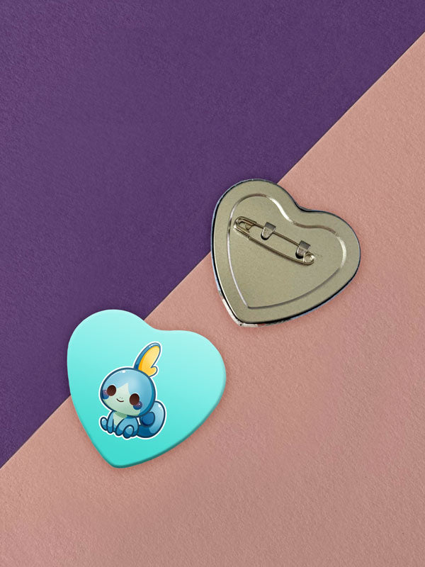 Kawaii Monster Galar Starter Herz Button