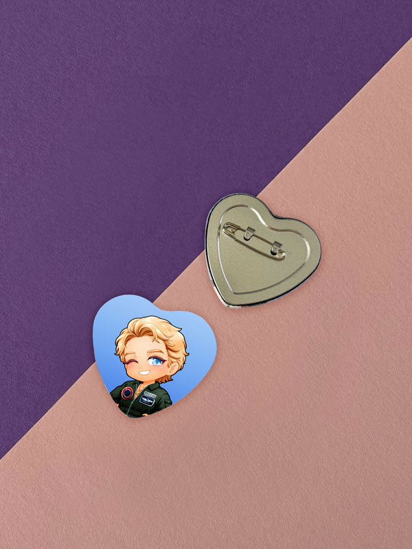Herz Button verschiedene Varianten Tucker Dean Logan Garrett Hannah Allie