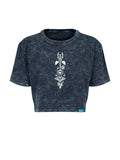 Halloween Witch Cat Urban Wash Cropped Tee