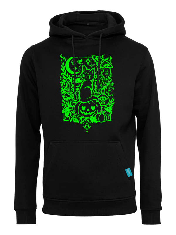 Halloween Witch Cat Society Heavy Hoody Schwarz