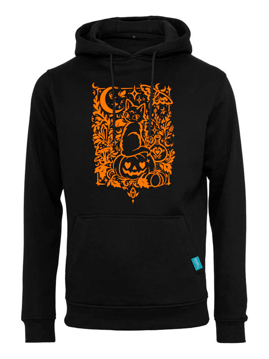 Halloween Witch Cat Society Heavy Hoody Schwarz