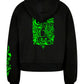 Halloween Witch Cat Society Ladies Organic Oversized Hoody Wide Print