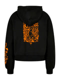 Halloween Witch Cat Society Ladies Organic Oversized Hoody Wide Print