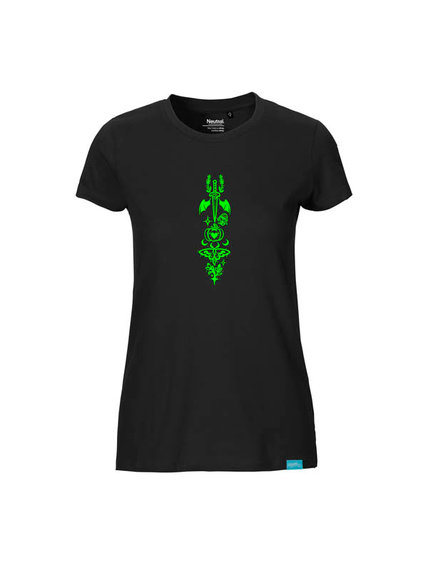 Halloween Witch Cat Society Ladies Fit T-Shirt Slim Print