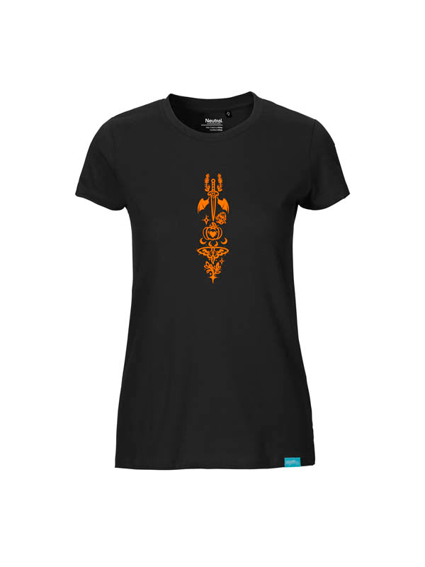 Halloween Witch Cat Society Ladies Fit T-Shirt Slim Print