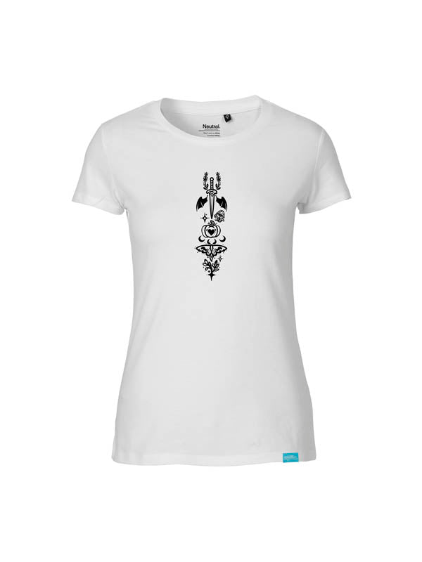 Halloween Witch Cat Society Ladies Fit T-Shirt Slim Print