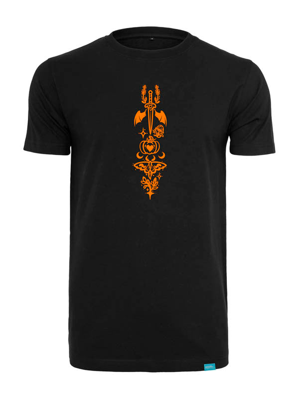 Halloween Witch Cat Society Round Neck T-Shirt Schwarz