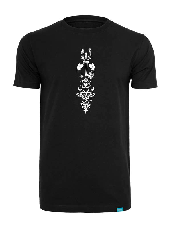 Halloween Witch Cat Society Round Neck T-Shirt Schwarz