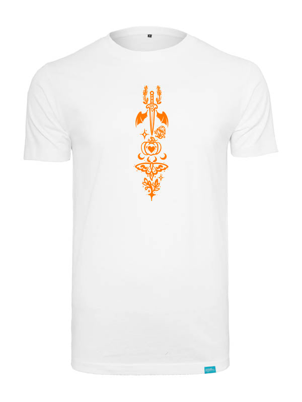 Halloween Witch Cat Society Round Neck T-Shirt Weiß