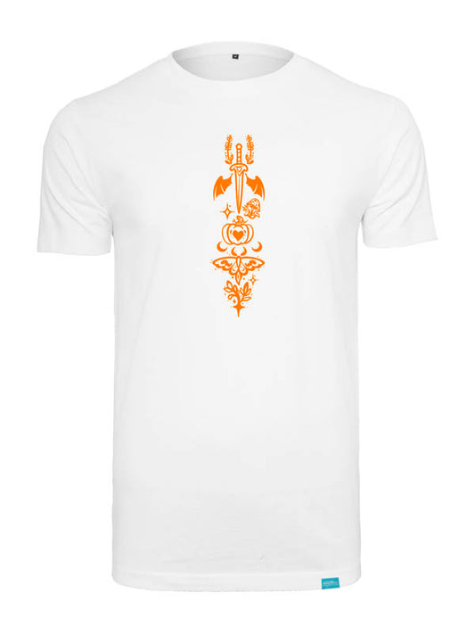 Halloween Witch Cat Society Round Neck T-Shirt Weiß