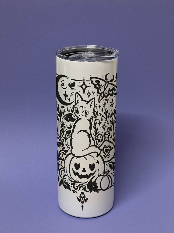 Halloween Witch Cat Metall Tumbler Thermobecher Kaffeebecher to go
