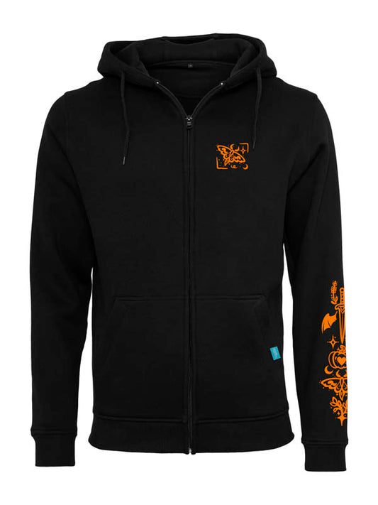 Halloween Witch Cat Society Heavy Zip Hoody