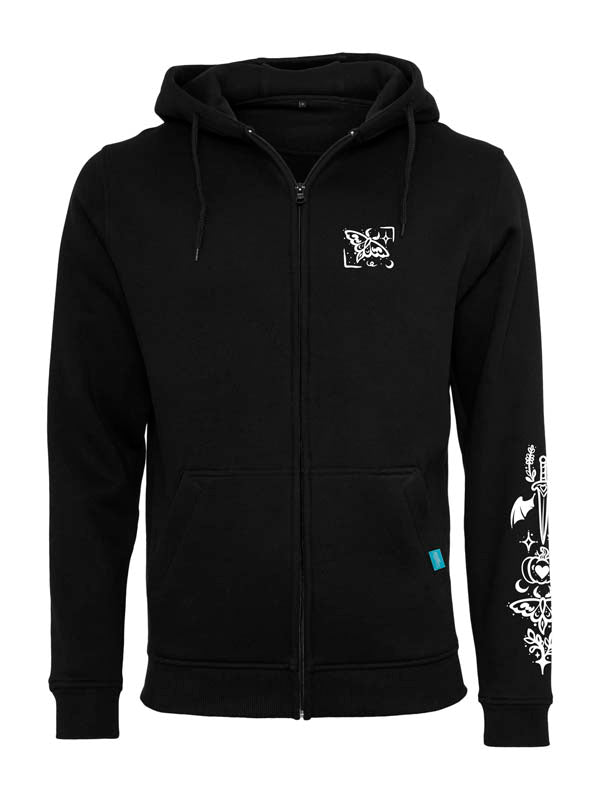 Halloween Witch Cat Society Heavy Zip Hoody