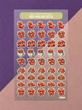 Silly Little Fluffy Pals Highland Cattle Mini Stickerbogen Clear Backing