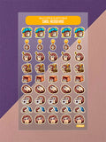Silly Little Fluffy Pals Hedgehog Mini Stickerbogen Clear Backing