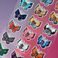 Kawaii Monster Around the World Stickerbogen Clear Backing