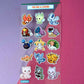 Kawaii Monster Legendary Stickerbogen Clear Backing