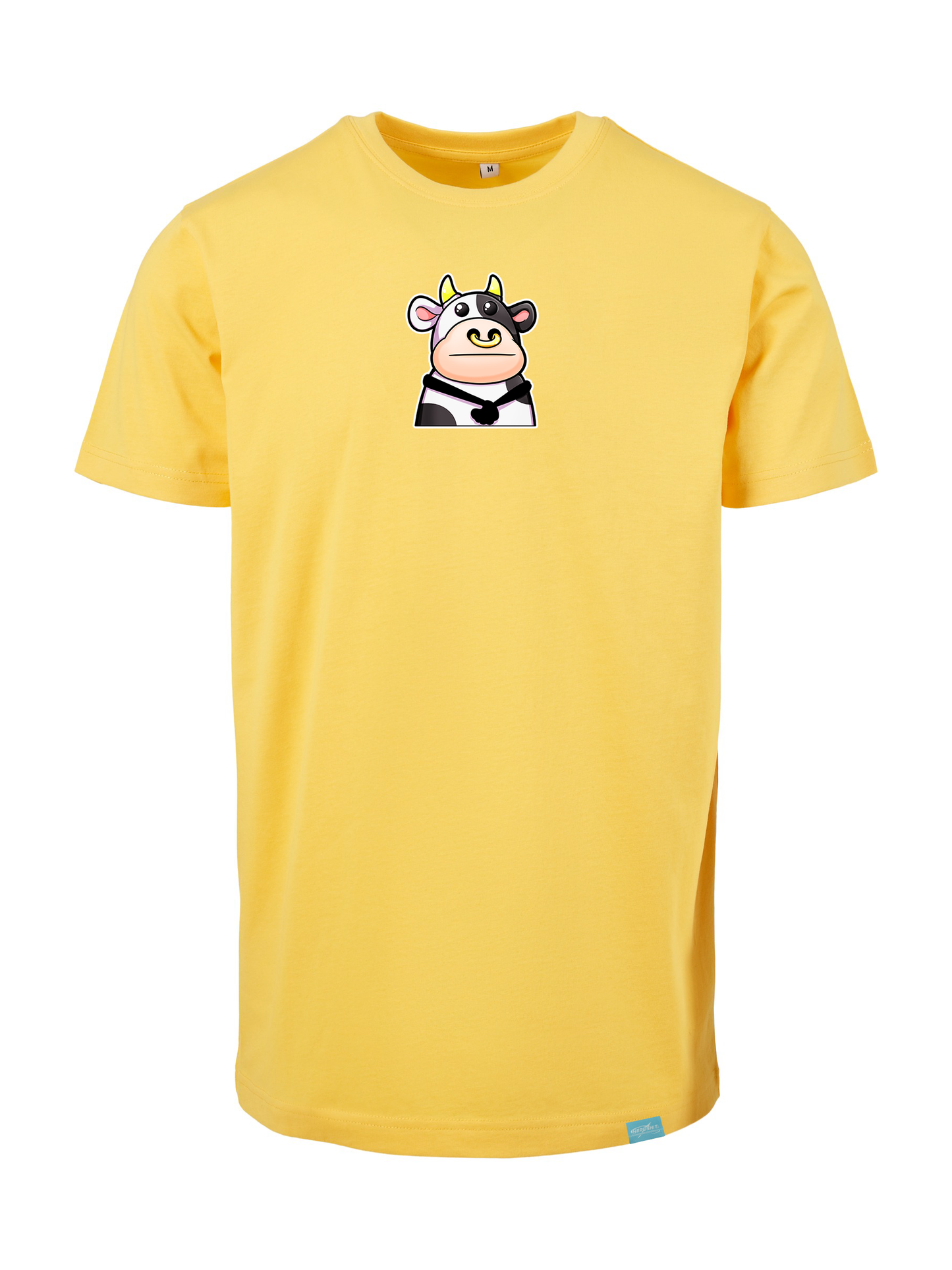 Kawaii Cow Round Neck T-Shirt - Big Design