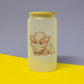Kawaii Monster Fukano / Arkani Trinkglas mit Bambusdeckel inkl. Glasstrohhalm und Reinigungsbürste