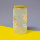 Kawaii Monster Kalos Starter Trinkglas mit Bambusdeckel inkl. Glasstrohhalm und Reinigungsbürste