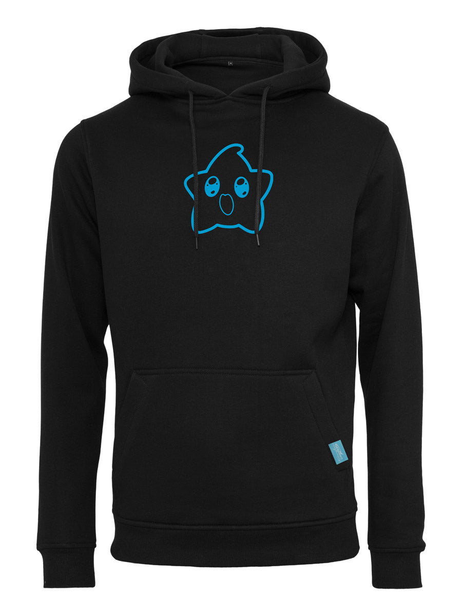 Happy Star Outline Design Black Heavy Hoody