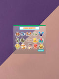 Kawaii Monster Mini Stickerbogen Clear Backing V6