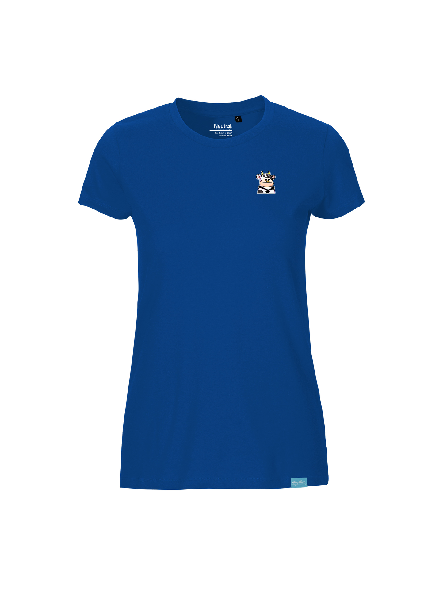 Kawaii Cow Ladies Fit Shirt - Small Design