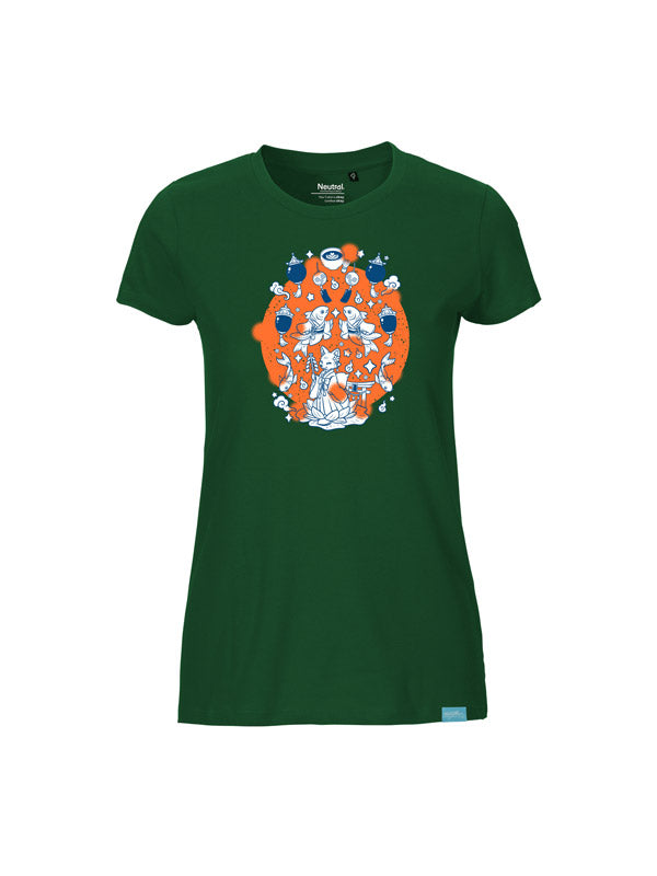 Floating Shrine Full Design Ladies Fit T-Shirt
