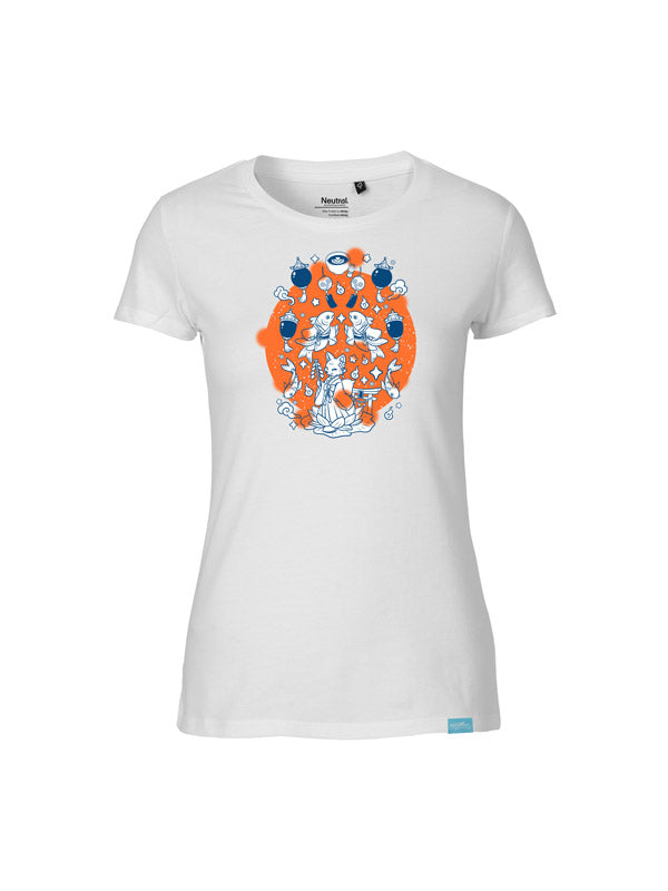 Floating Shrine Full Design Ladies Fit T-Shirt