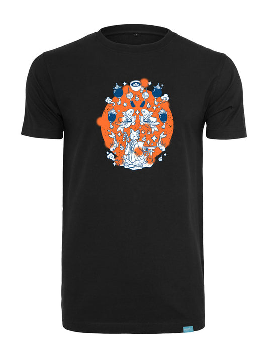 Floating Shrine Full Design - Round Neck T-Shirt