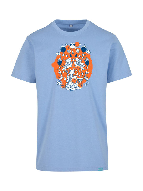 Floating Shrine Full Design - Round Neck T-Shirt